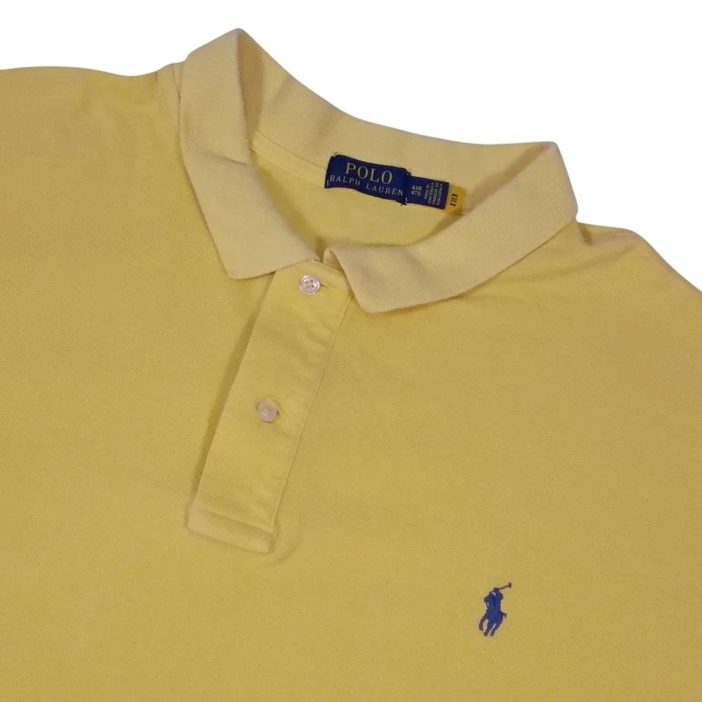 Polo Ralph Lauren Mens 4XB Yellow Short Sleeve Cotton Pique Pony Polo Shirt